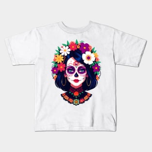 Floral Day of the Dead Girl Kids T-Shirt